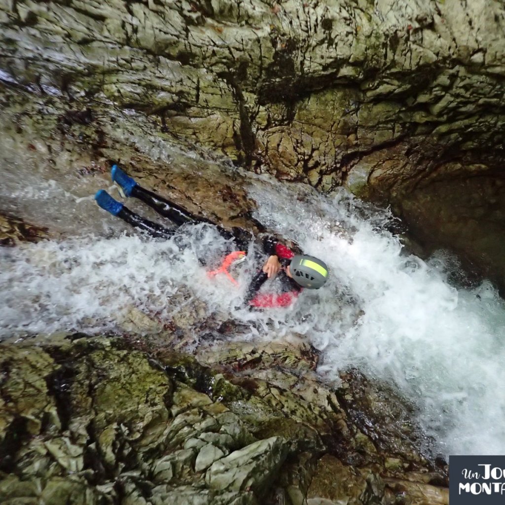 Premier Tobogaan en canyoning à Bious (Laruns 64)