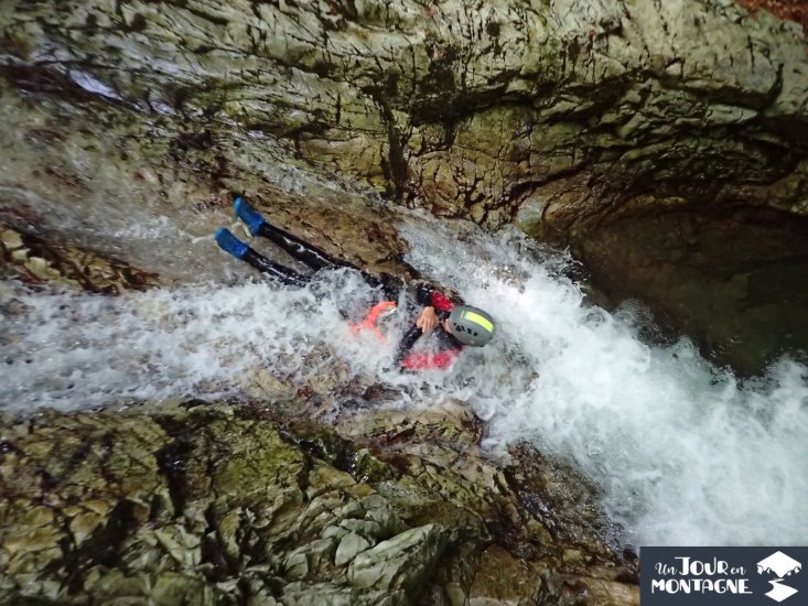 Premier Tobogaan en canyoning à Bious (Laruns 64)